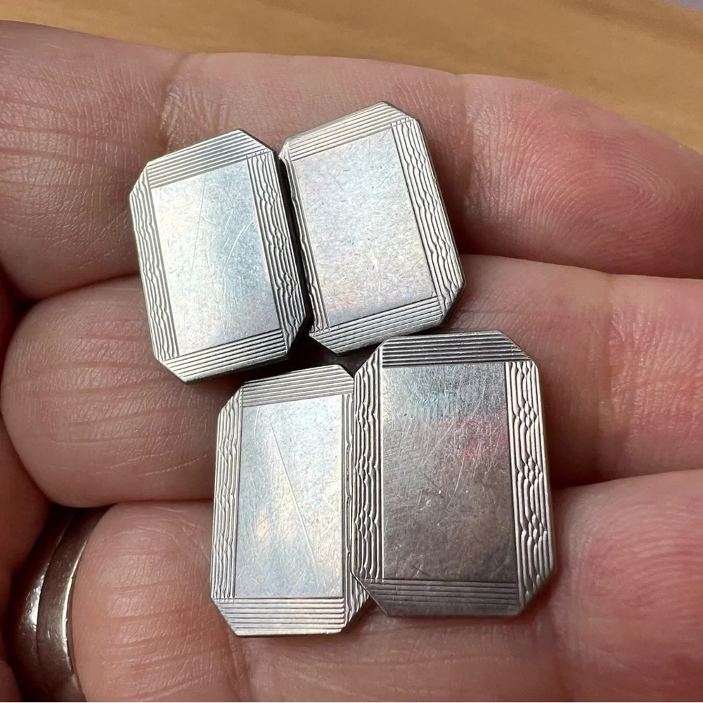 HENRY GRIFFITH & SONS ANTIQUE ENGLISH STERLING SILVER CUFFLINKS HALLMARKED
